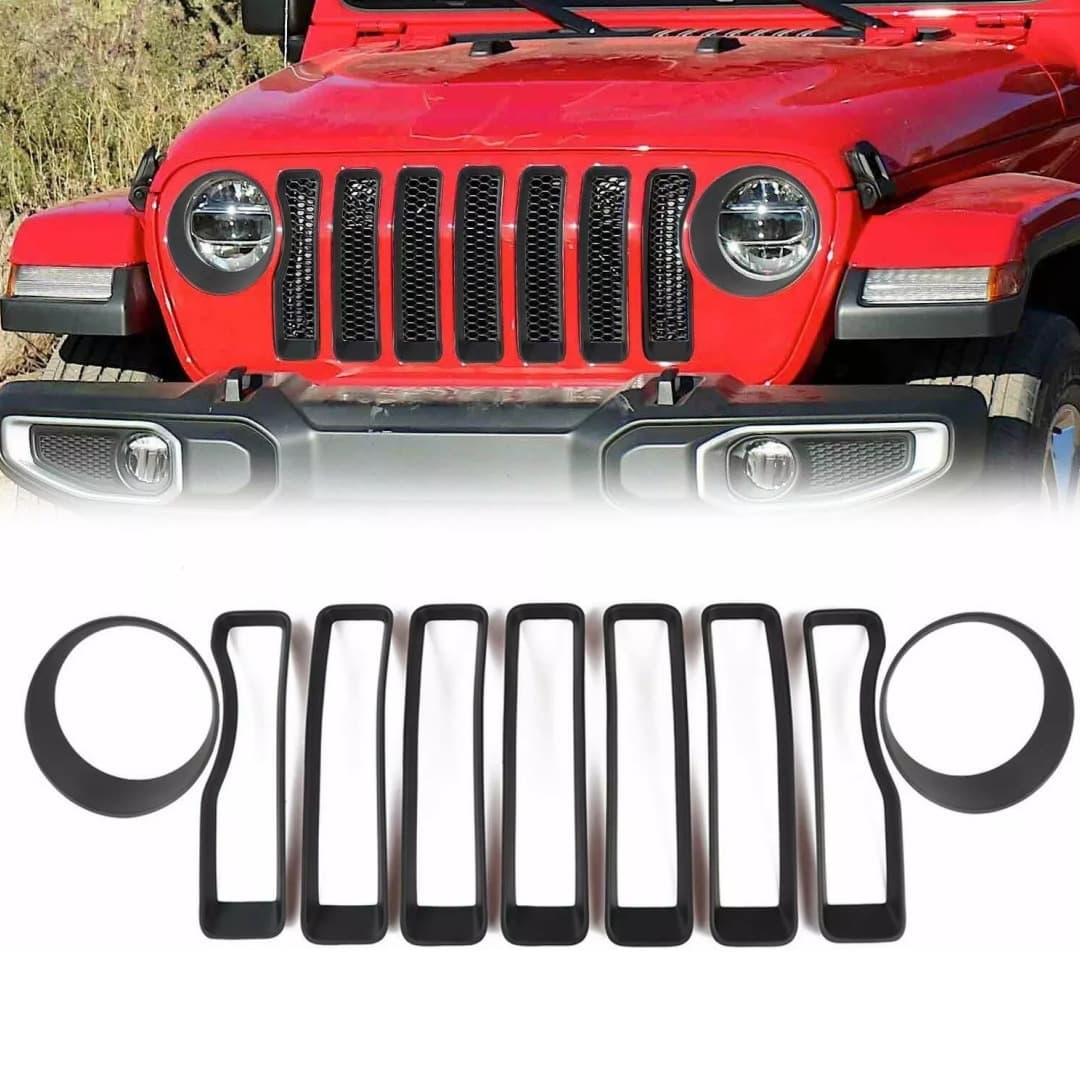 Suitable for 2018 new Wrangler JL modified parts JL modified headlight ring mesh ring modified exterior parts