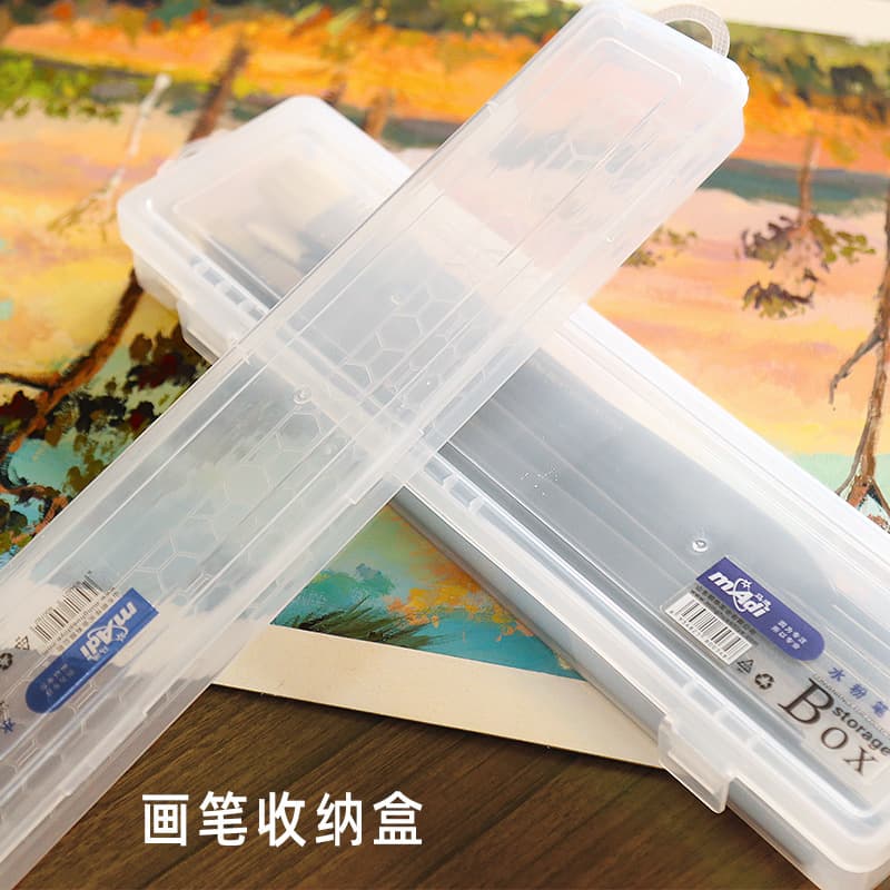 Multifunctional large-capacity paintbrush storage box plastic flip-top nail art painting pen oil paintbrush stationery storage box wholesale