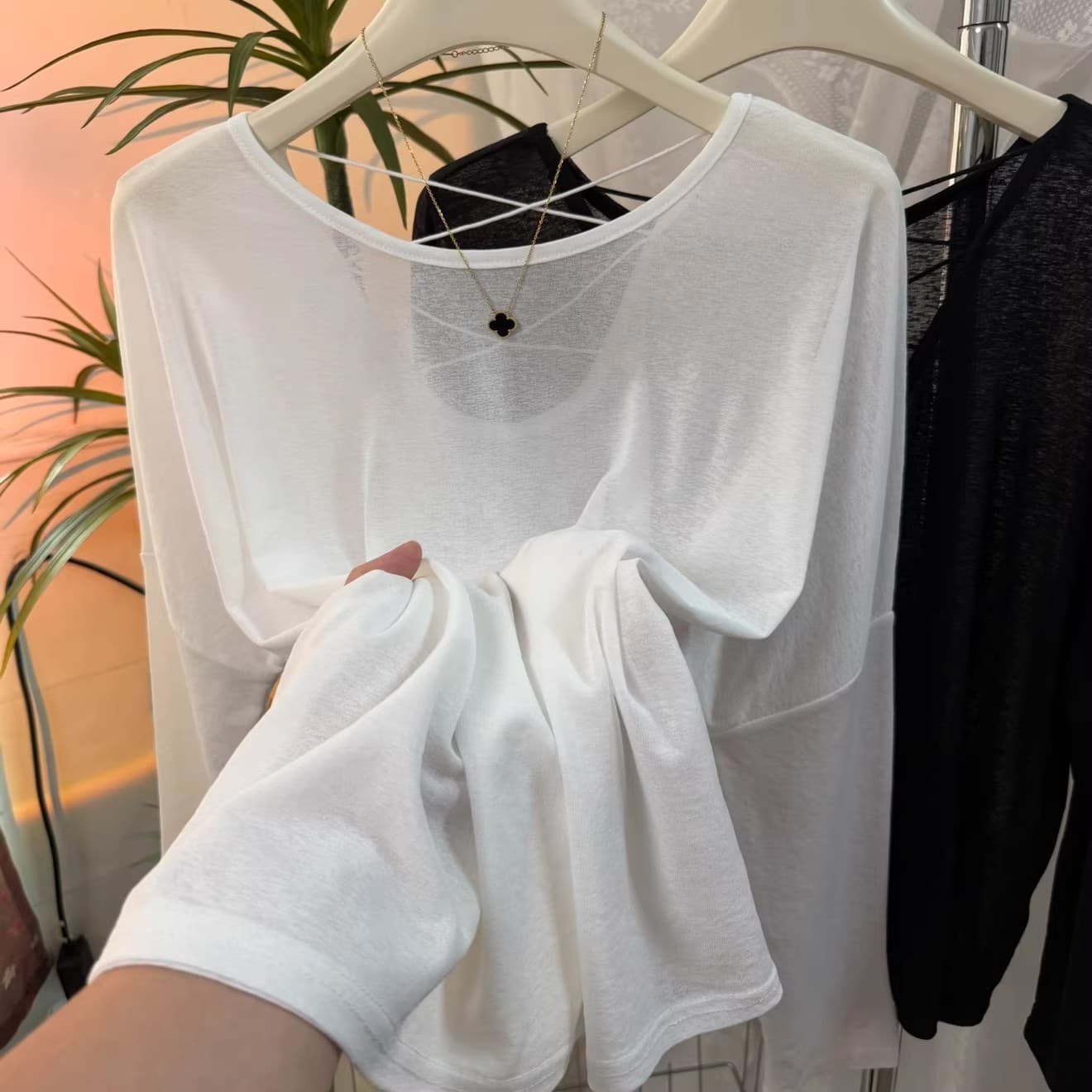 Snowflake cotton cool sun protection backless hollow top for women 2026 summer new niche air-conditioned blouse UPF50+