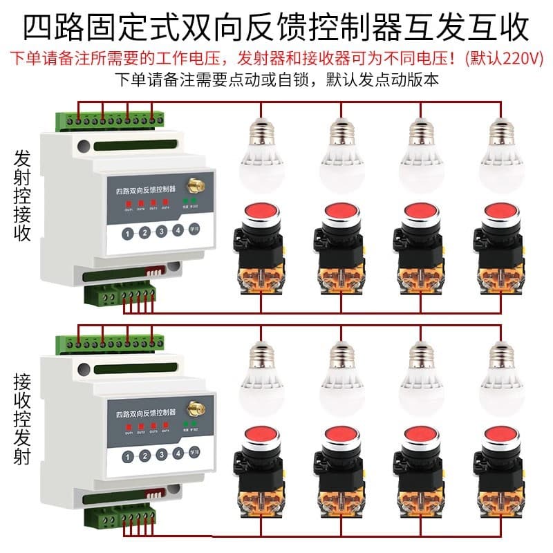 Wireless Remote IO Module PLC Remote Control Digital Signal Acquisition Transmission Wireless Communication Point-to-Point Tower