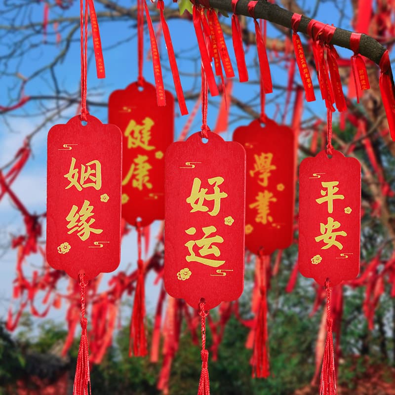 Wooden wishing plaques for scenic spots and temples, wish plaques for prayers, tree hangings, blessing cards, New Year decorations, event plaques