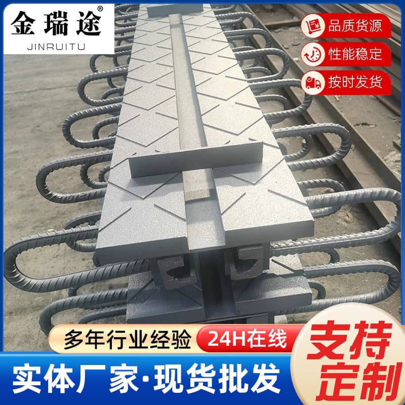 Bridge expansion joints comb-tooth plate sidewalk multi-directional displacement TST filled expansion joint rubber strips C40/80 type joints.