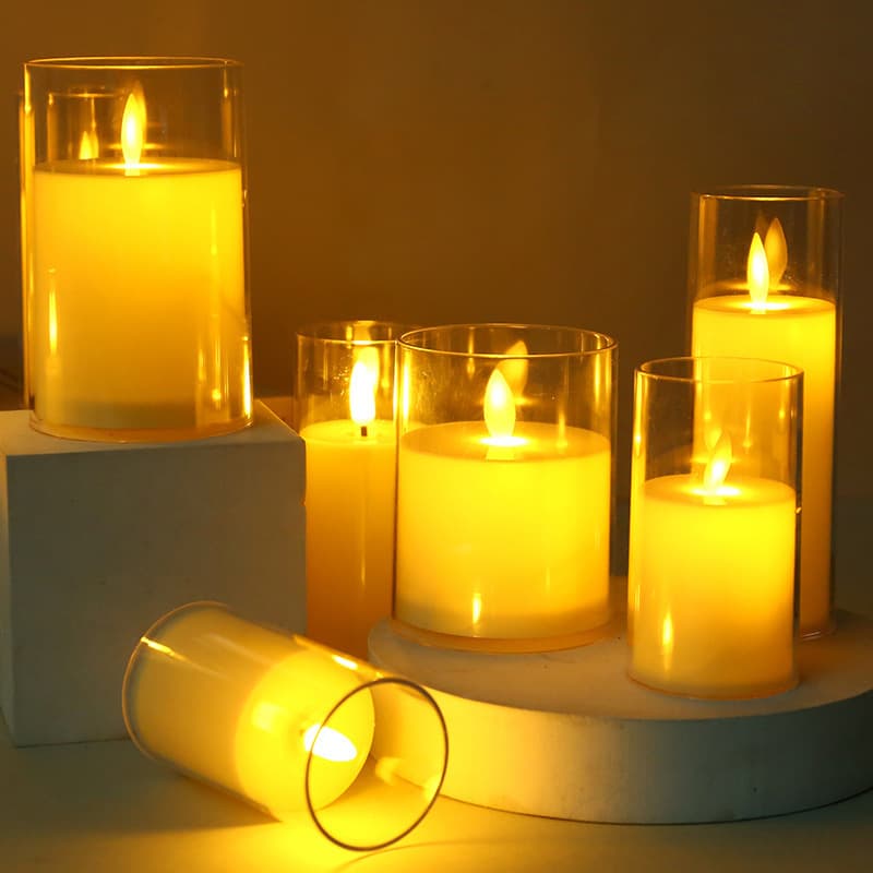Simulated Glass Led Digital Candle Light Flame Swing Romantic Home Christmas Party Atmosphere Props Ornaments