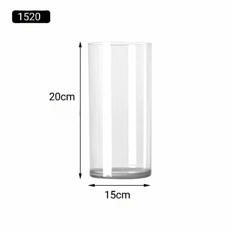 Acrylic Anti-Fall Vase Decoration for Living Room, Transparent Hydroponic Bamboo Vase, Straight Cylinder Luxury Flower Wake-Up Bucket