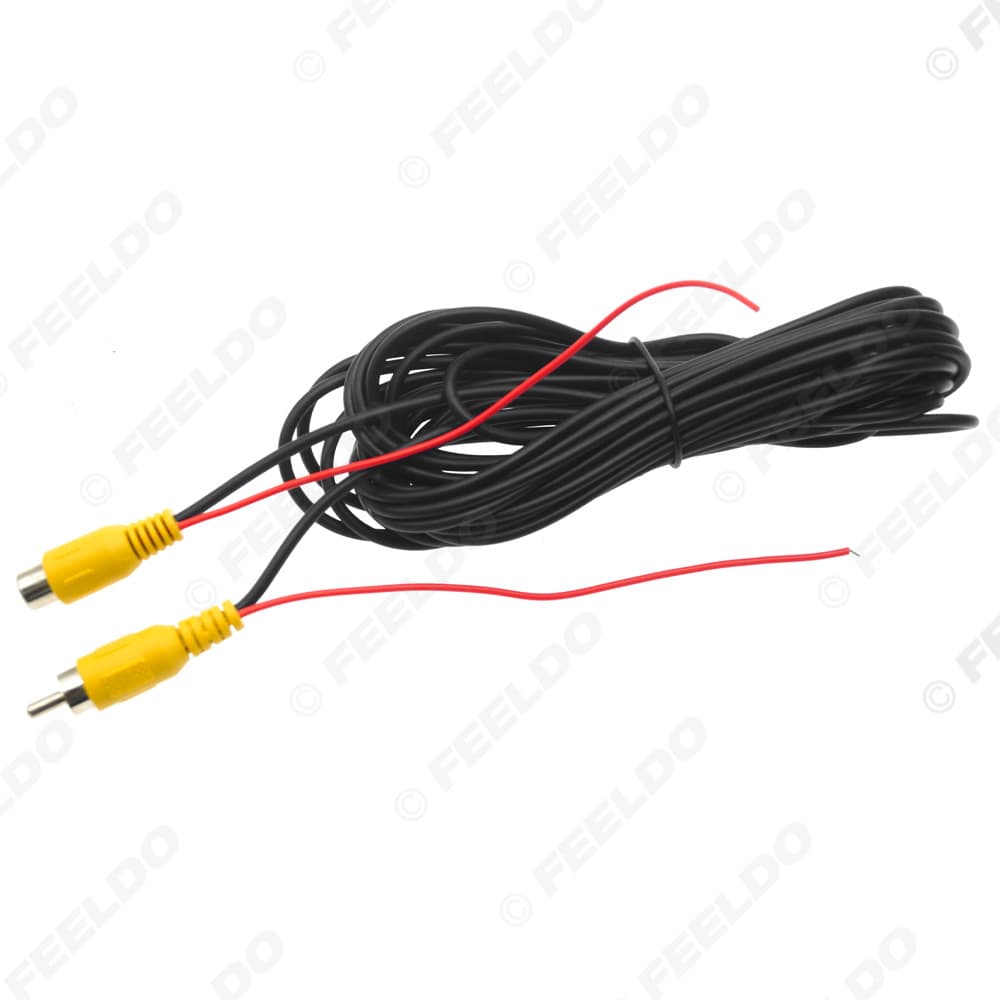 6m Car Video Cable with Reverse Detection Wire, Male to Female, Reverse Camera Video Cable Connection Line