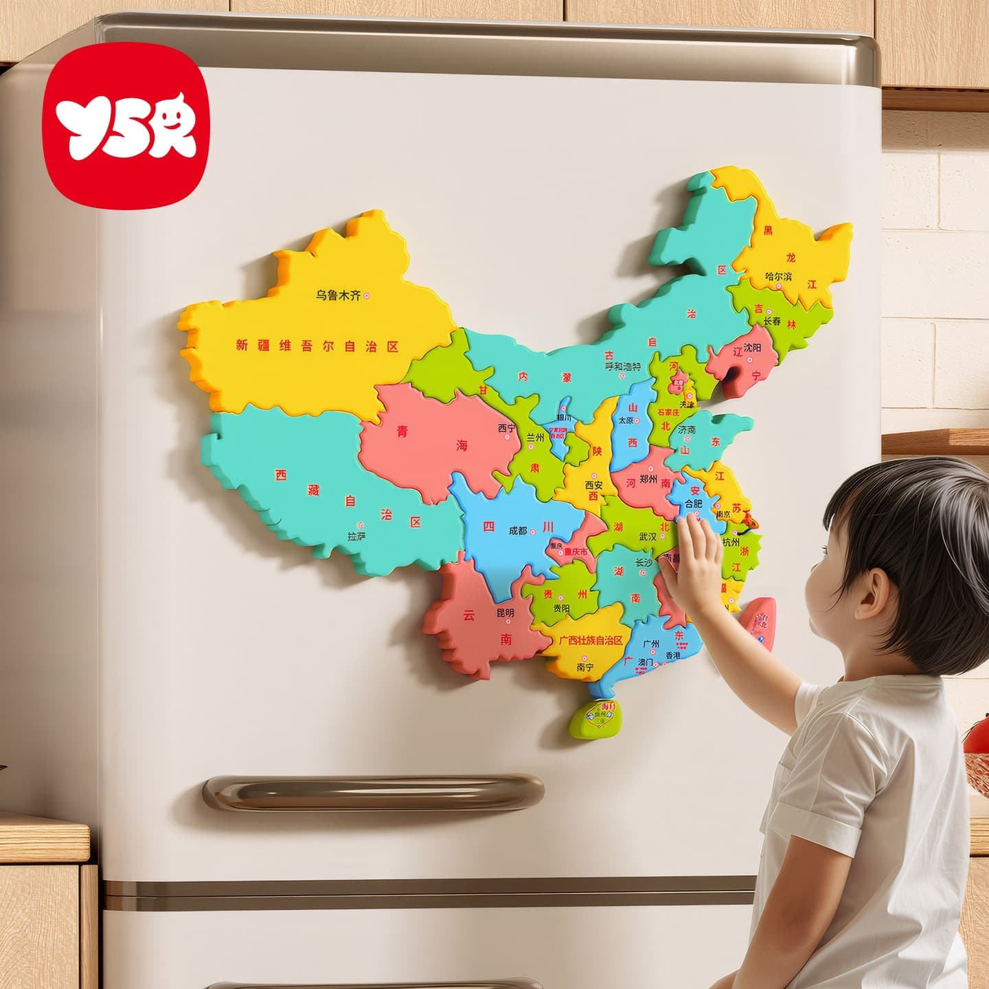 Magnetic Map Puzzle: China & World 2024 Edition - High-Definition Educational for 6-Year-Olds and Students