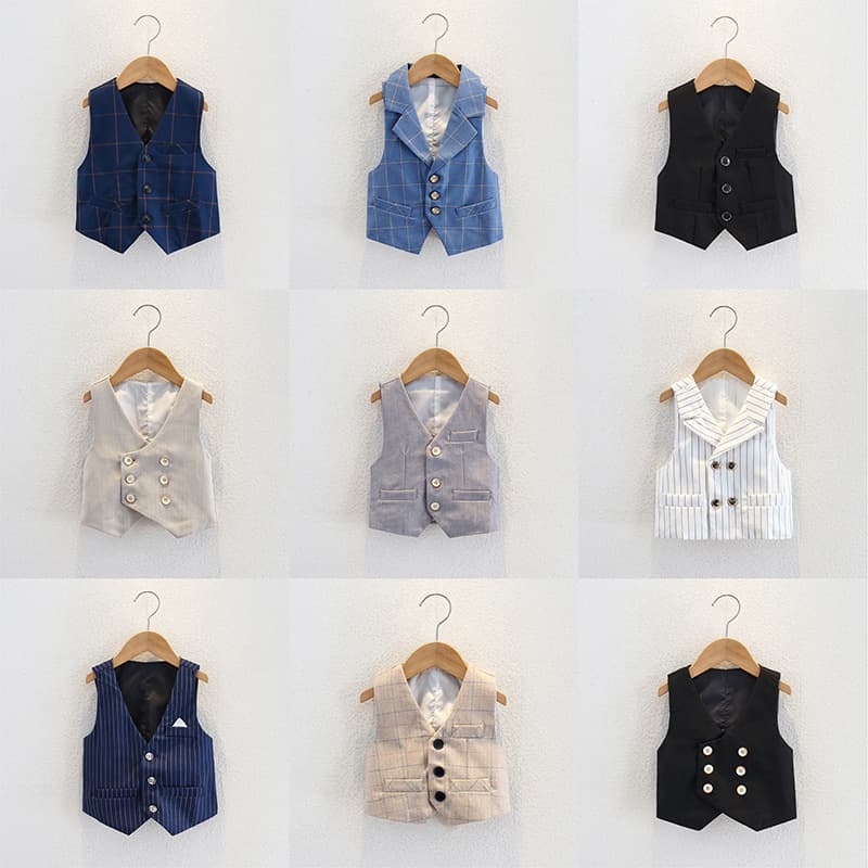 Children's Single Vest, New Spring/Autumn Boy Performance Costume, Toddler British Style Birthday