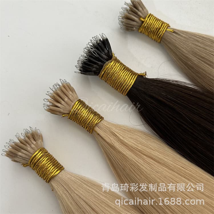 Real Human Hair Steel Wire Hair Extension Bundle Nano Tip Hair Extension Glue Tip Hair Extension Dropshipping Available