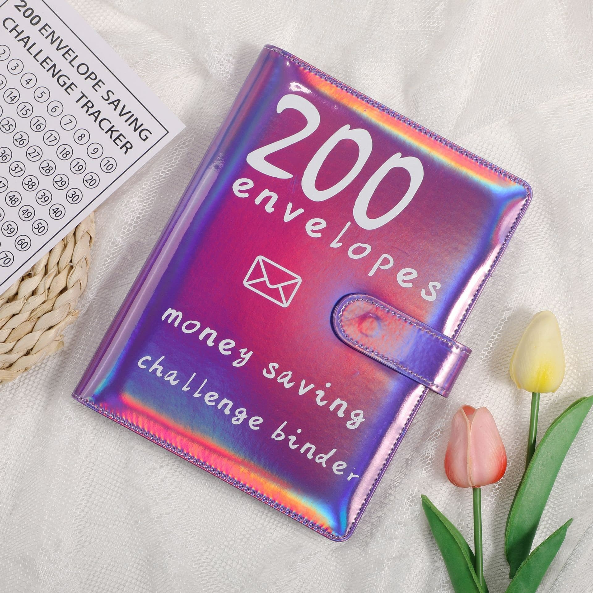 200-Day Saving Book, Challenge Cash Envelope Savings Book, 200 Envelope Challenge Loose-leaf Book