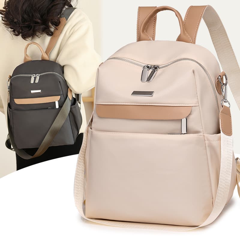 Multifunctional women's backpack, large capacity nylon travel laptop backpack, stylish, lightweight, casual handbag/shoulder bag