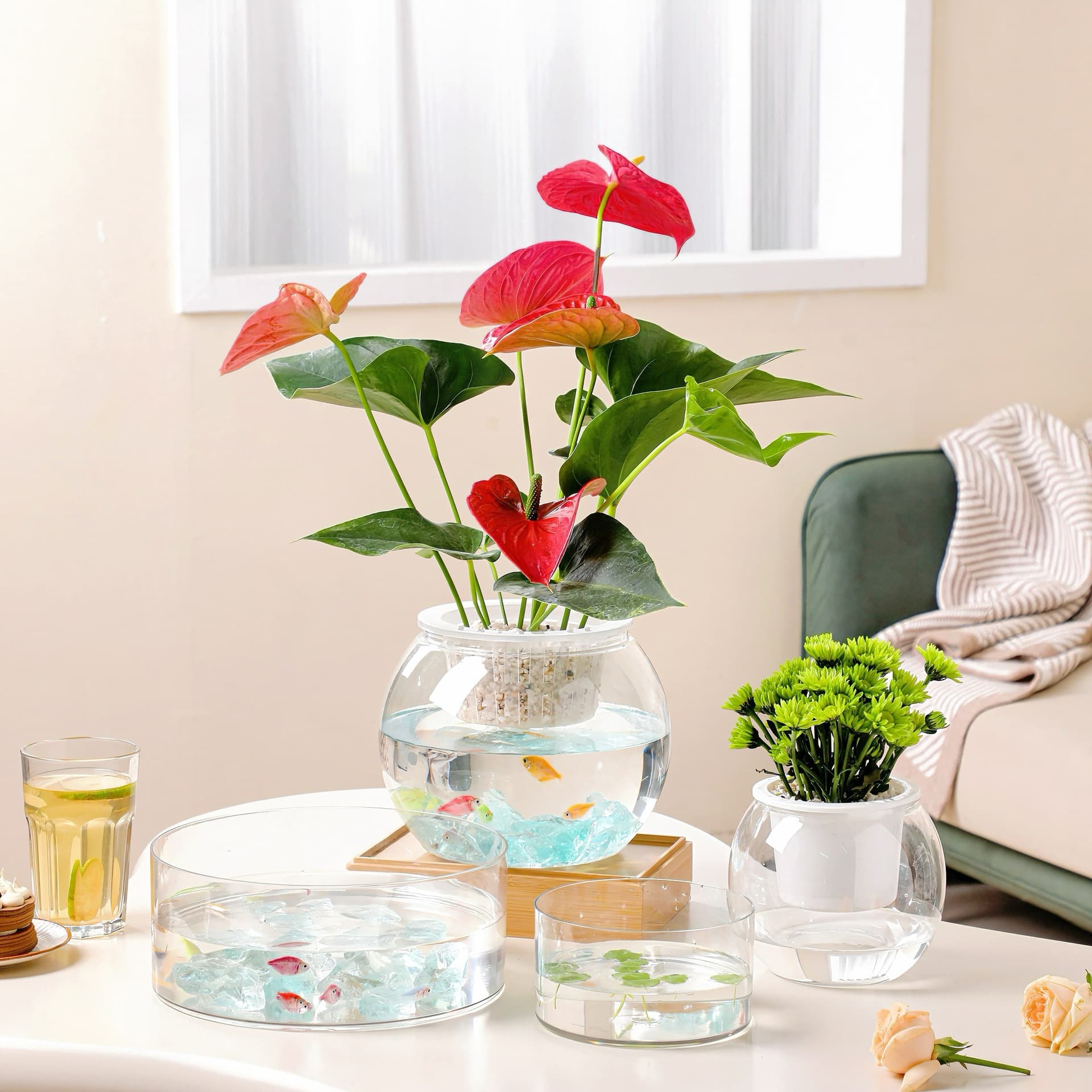 Transparent Hydroponic Flower Pot, Aquatic Plant Indoor Container, Plastic Vase, Desktop Pothos Planter
