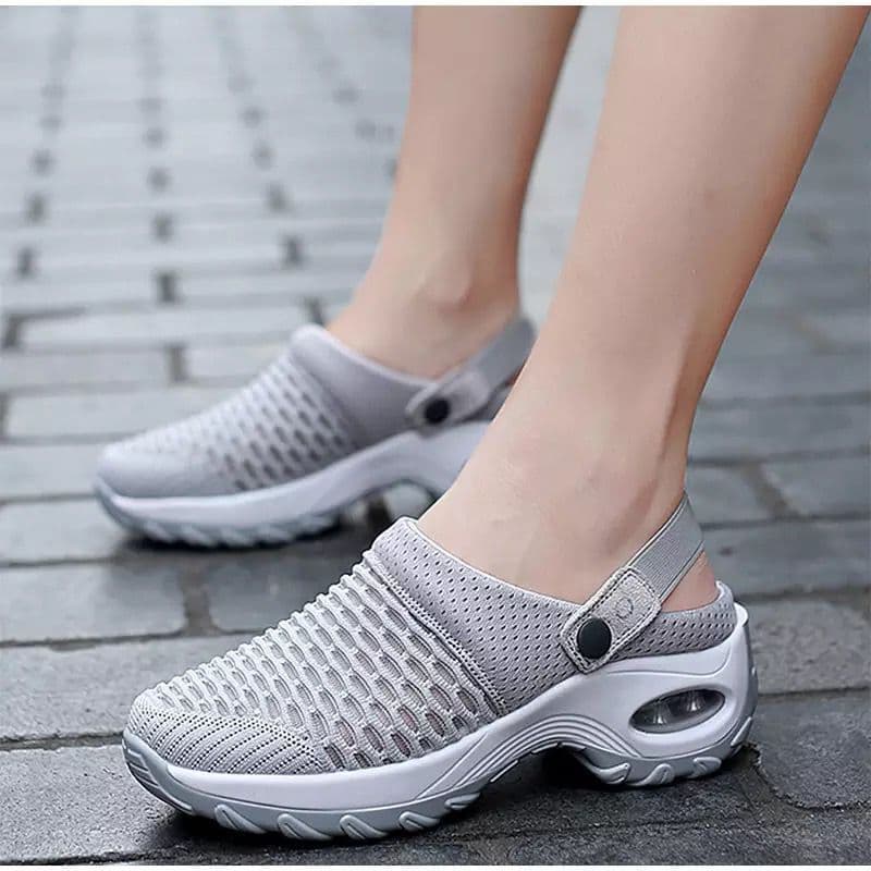 Amazon 2022 Summer Korean Style Mesh Slip-On Plus Size Slippers, Rocking Mother Half Support Sandals, Double-Sided Wear