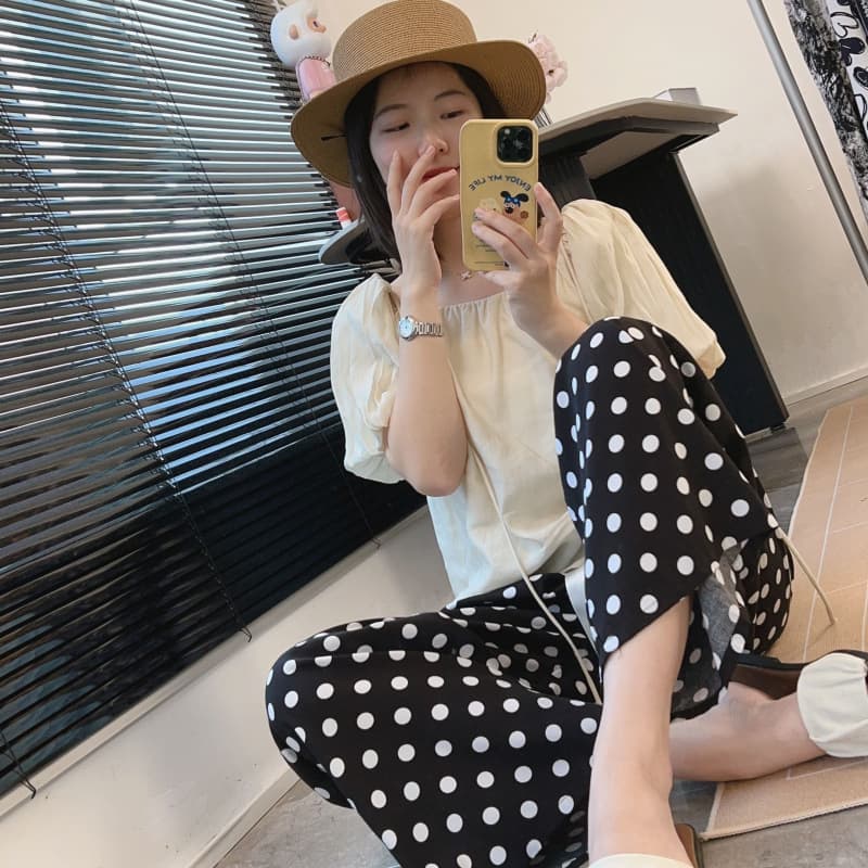 Cotton Silk Fashion Women's Chinese Style Summer Thin Loose Wide-Leg Mosquito-Repellent Air Conditioning Home Sleep Pants Wearable Outdoors