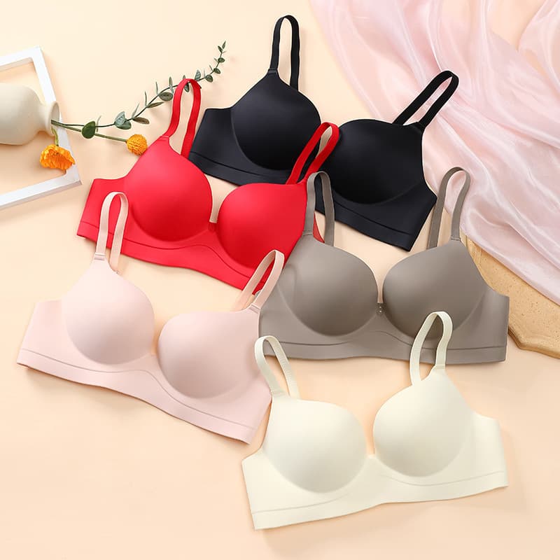 Cross-Border One-Piece Seamless Bra for Women Small Bust Push-Up Enhances Wire-Free Side Shaping Anti-Sag Thickened Bra