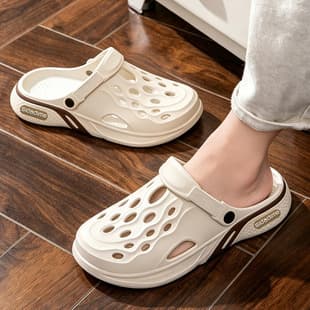Boys' EVA Clog Sandals, Trendy Outdoor Slippers for Men, Summer Non-Slip Closed-Toe Sandals, Thick Sole Beach Shoes