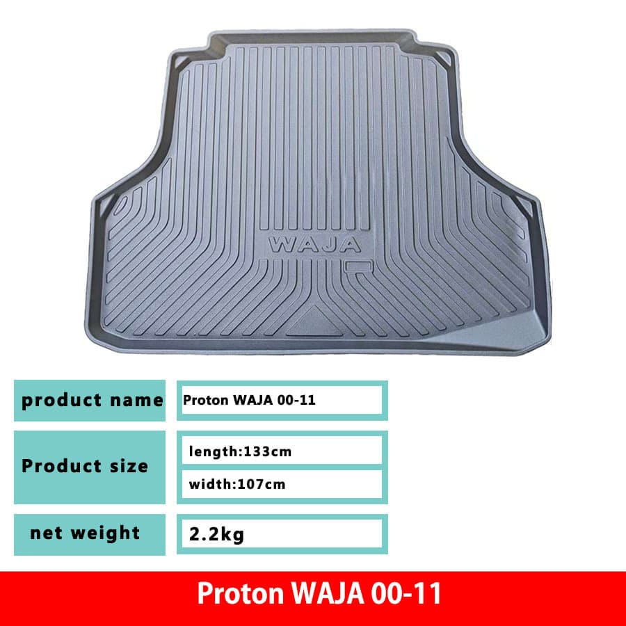 Custom Fit TPE Trunk Mat for 2000-2011 Proton Waja, Wear-Resistant, Waterproof, Eco-Friendly Interior Accessory