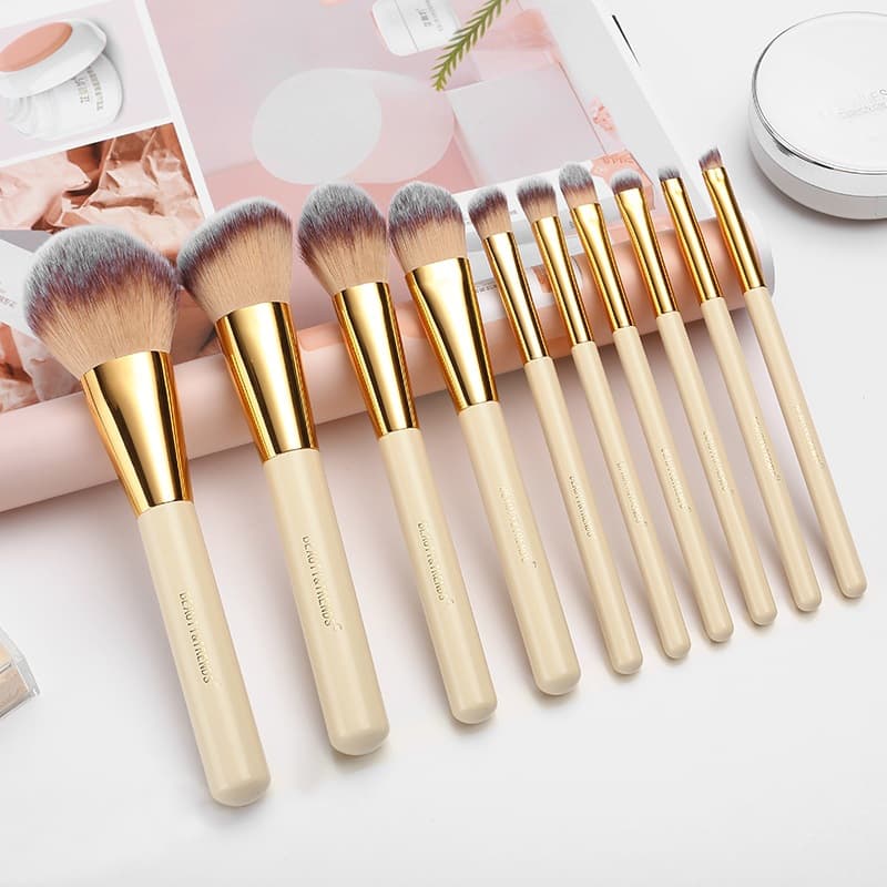 10-Piece Makeup Brush Set for Beginners, Cross-Border Supply Cangzhou Makeup Brush Set, Loose Powder Brush