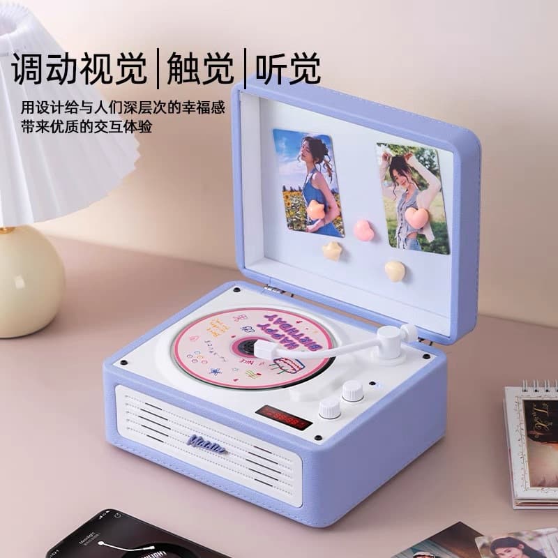 In-stock Cross-border Retro CD Player Bluetooth Speaker Disc Music Album Portable CD Player Birthday Gift