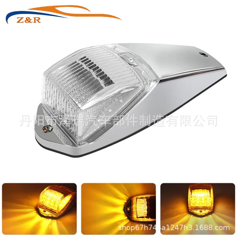 17LED Truck Side Marker Light LED Car Side Light Roof Light Amber Chrome Cab Truck Roof Light