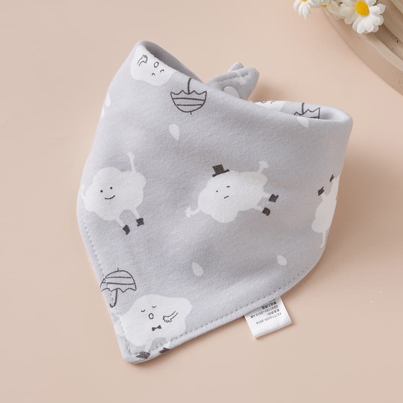 Baby Pure Cotton Drool Bib Infant Triangle Bib Newborn Anti-Spit-Up Waterproof Feeding Bib Ultra-Soft Neck Bib Autumn Winter