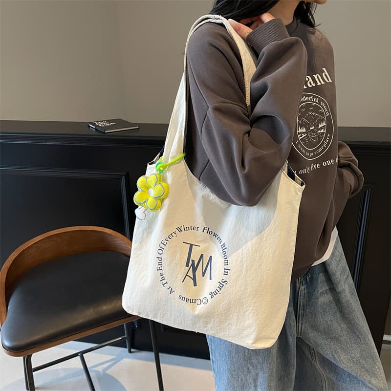 2025 New Women's Shoulder Tote Bag, Student Carry Bag, Portable for Work and Commuting, Logo Printed