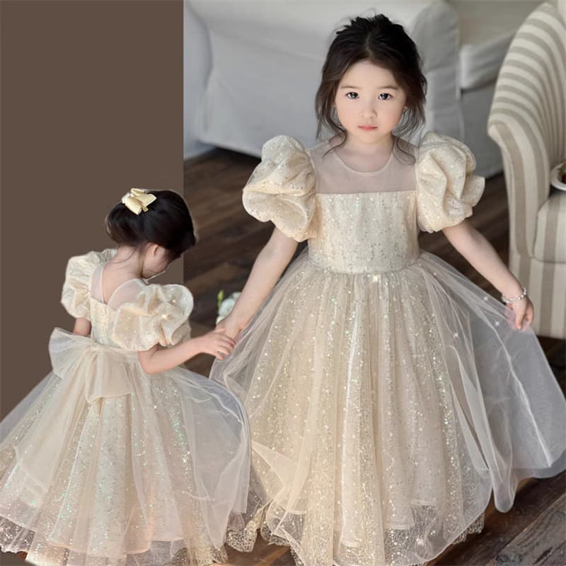 Baby girl high-end first birthday princess dress girl host catwalk flower girl wedding little girl dress light luxury