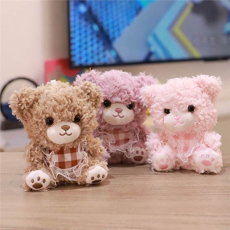 New Scarf Bear Plush Keychain, Creative Key Accessory, Doll Student Backpack Ornament