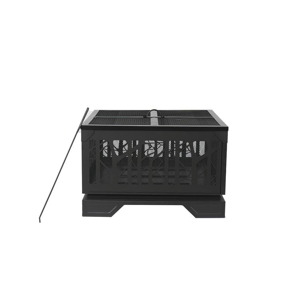 Manufacturer Outdoor Garden Square Fire Pit Charcoal Stove Hollow Heating Basin Grill Rack Heater