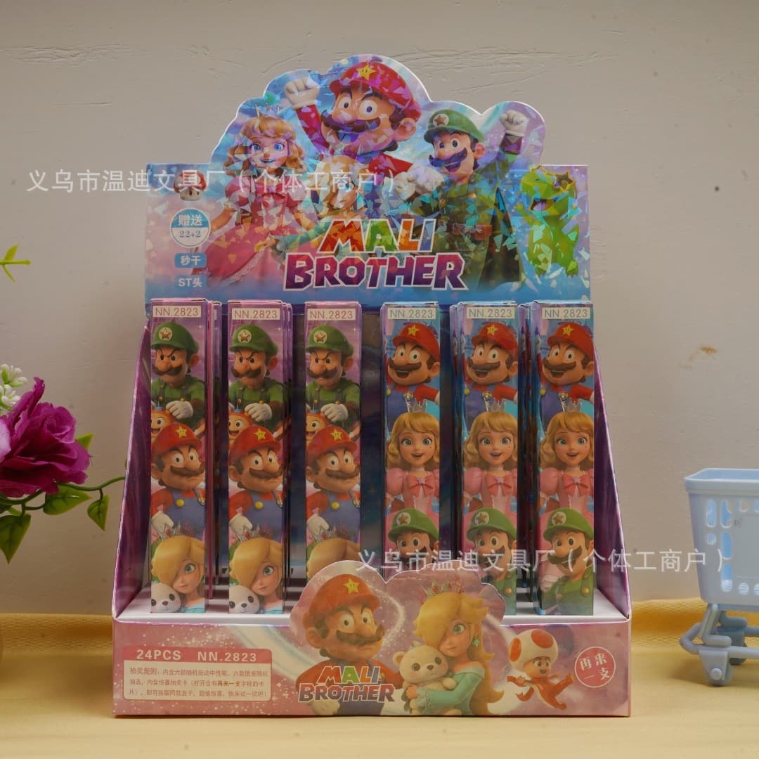 Super Mario blind box pen cartoon quick-drying 0.5m Luigi gel pen student black brush ink pen
