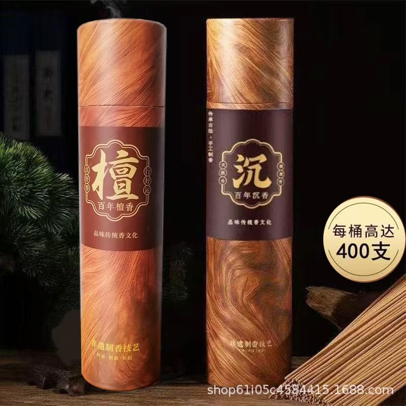 Original Flavor Old Mountain Sandalwood, Aged Cypress, Century-Old Agarwood 200g Barrel-Packed Incense Sticks for Indoor Home Worship Wholesale