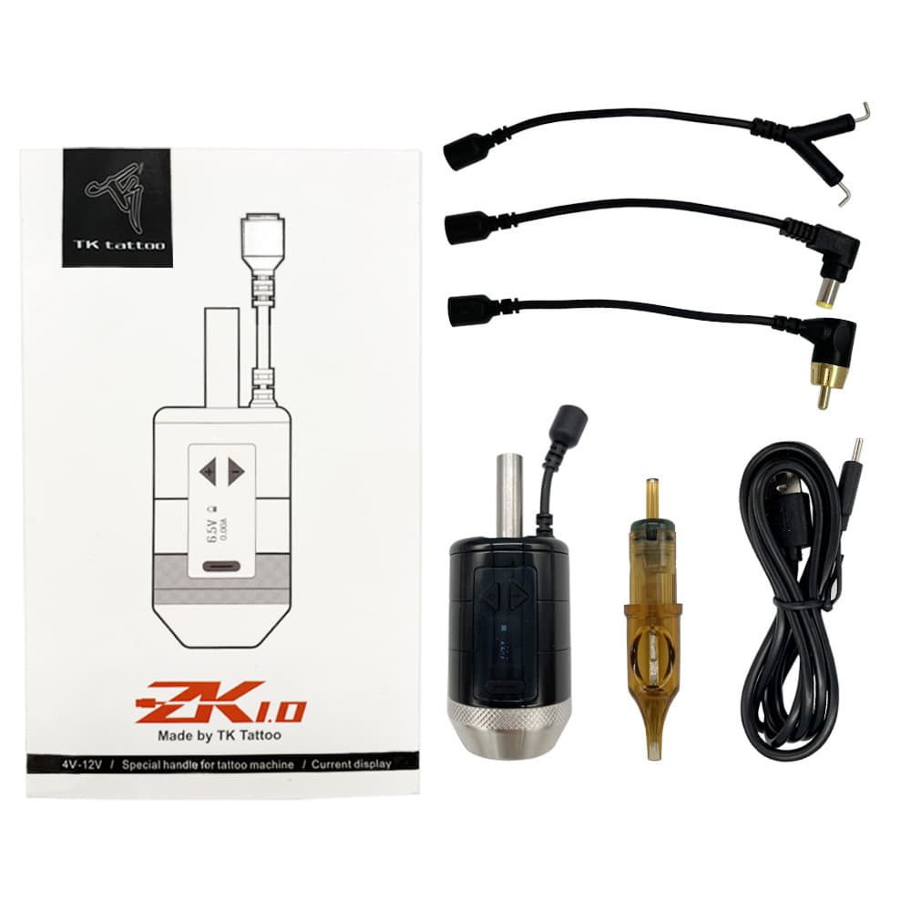 ZK2.0 Wireless Tattoo Machine with Integrated Needle Cartridge, Portable Power Supply, Motor Tattoo Pen