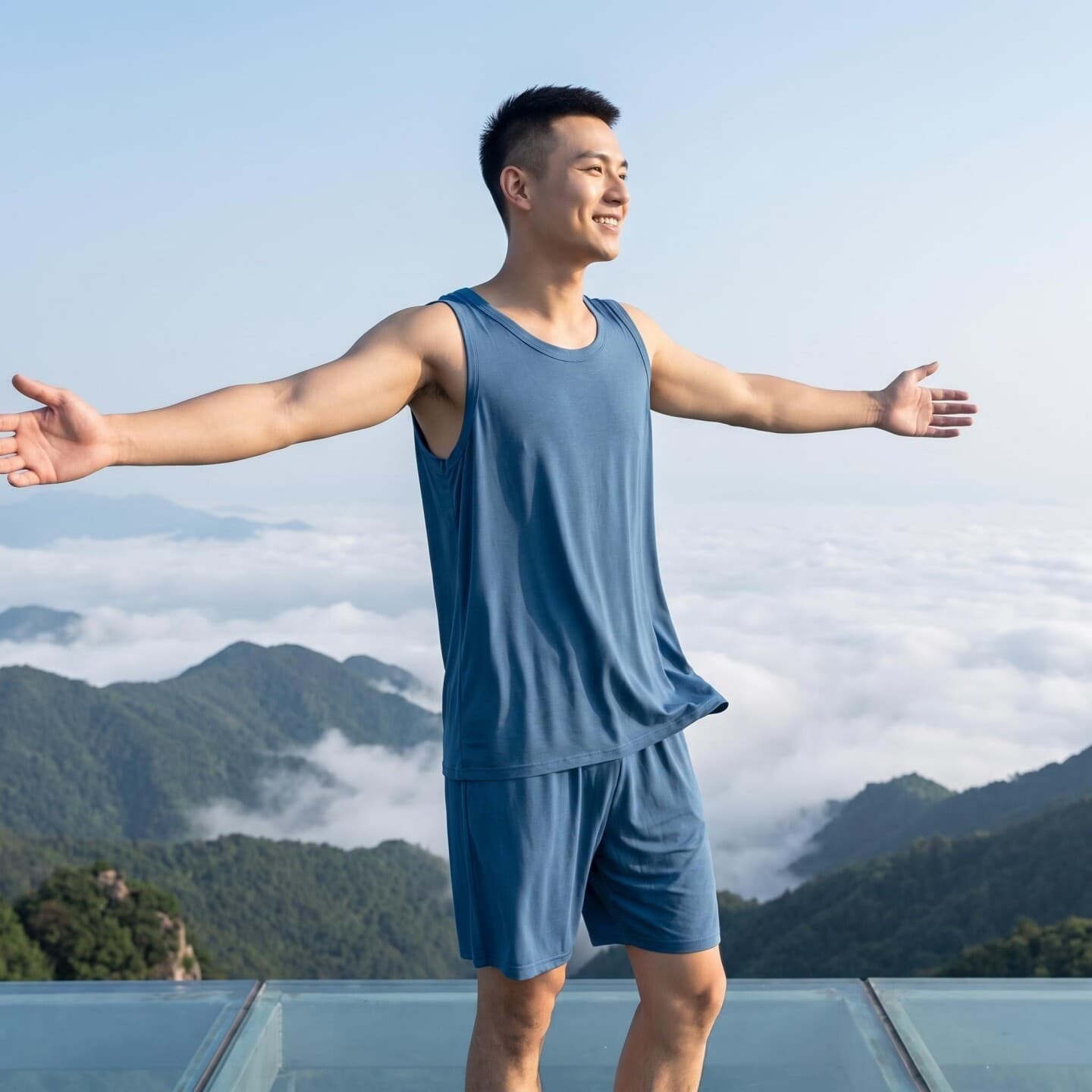 Modal Sleepwear Set for Men Summer Vest Shorts Sleeveless Thin Cool Home Clothing Men's Set
