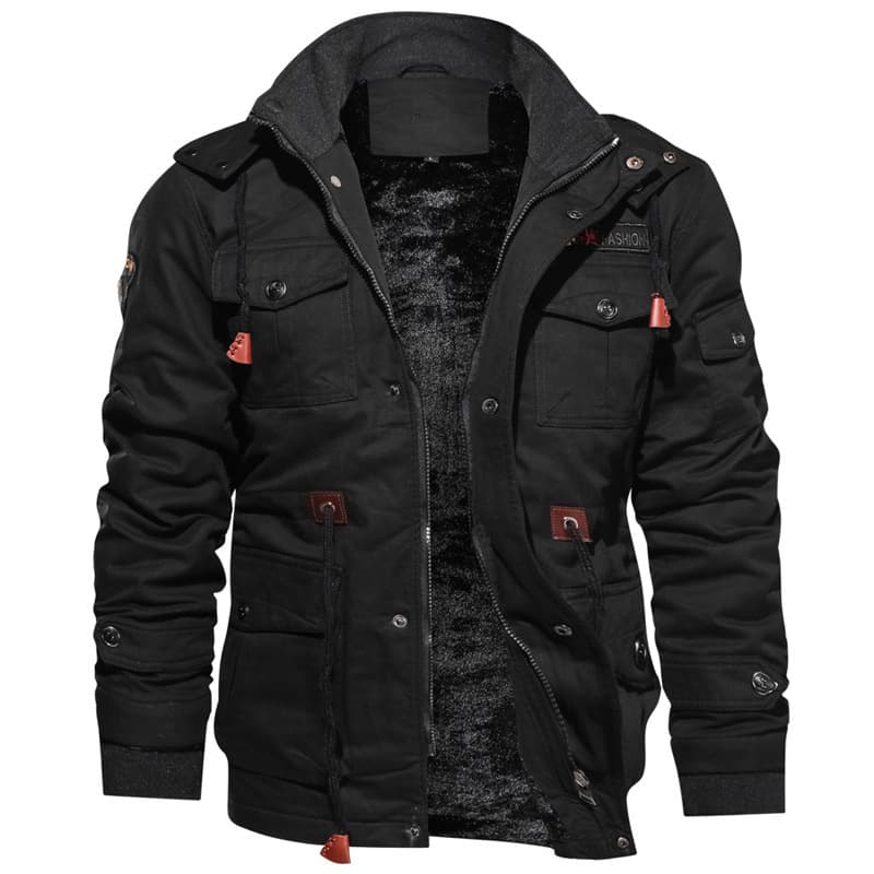 N1 Navy Deck Jacket Lambswool Fleece Lined Men's Winter Cotton Padded Jacket Thickened and Fleece Lined American Military Cotton Coat Men's Outerwear Trend