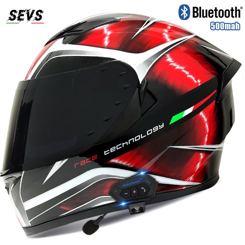 3C/DOT Full Face Helmet Men 3C Certified Dual Visor Bluetooth Motorcycle Helmet Adult Full Coverage Safety Helmet Racing Helmet