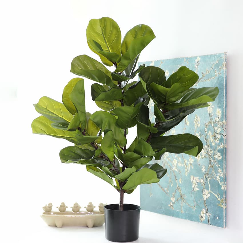 Artificial Fiddle Leaf Fig Potted Plant Nordic Style Green Plant Decoration Indoor Ornament Fake Plant Home Landscaping Artificial Greenery