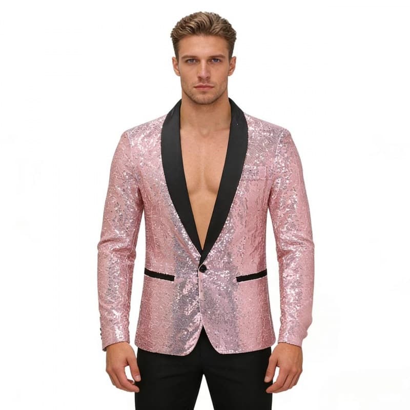 European and American Performance Dress Gold Sequin Suit Jacket for Nightclub Host MC Studio Coat European Size