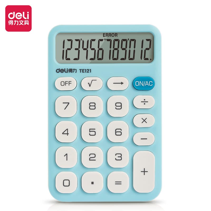 Deli TE121 Portable Calculator (Blue & Yellow)
