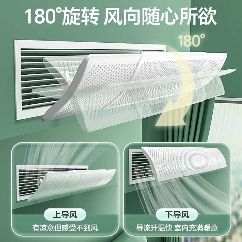 Central Air Conditioner Wind Deflector, Adjustable for Postpartum Outlets, Universal for Air Duct Units, Prevents Direct Blowing