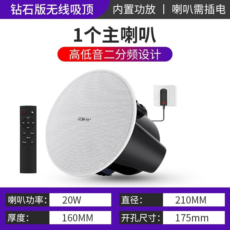 SAST Wireless Bluetooth Ceiling Speaker, In-ceiling Audio for Home Living Room and Commercial Use, Embedded Design