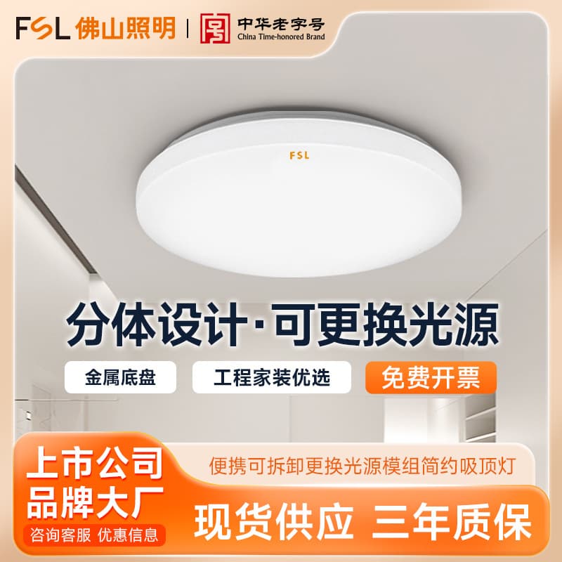 FSL Foshan Lighting LED Modern Minimalist Round Ceiling Light for Corridor Balcony Engineering Home Decoration