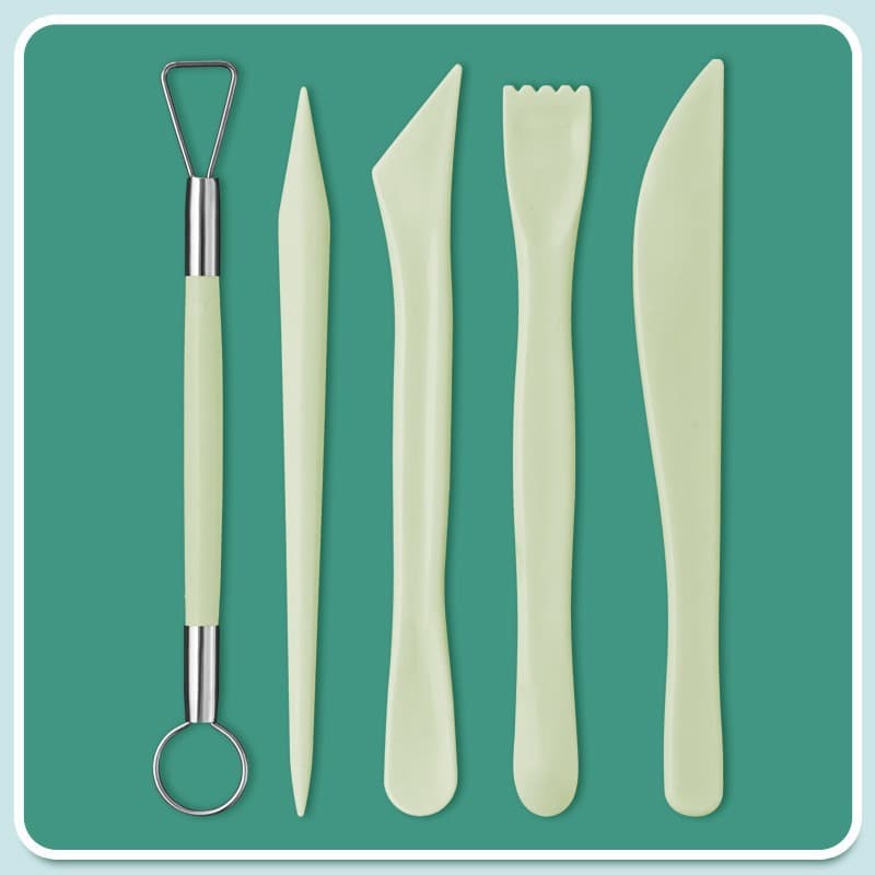 Cross-border Pottery Tool Set Clay Sculpture 5-Piece Set Sculpting Modeling Polymer Clay Art Supplies Manufacturer Stamping