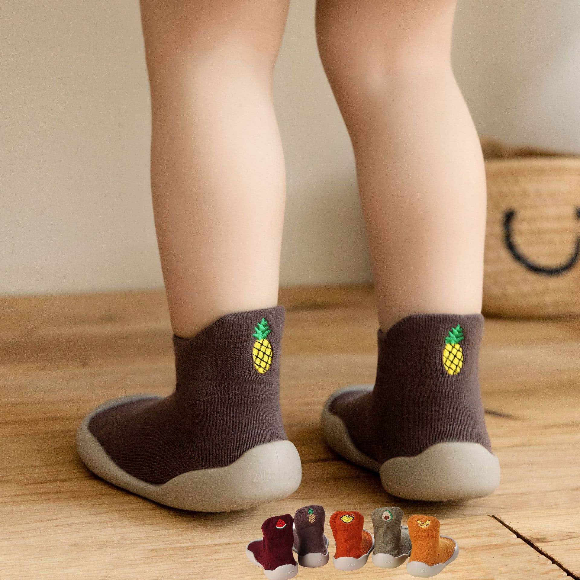 Spring and Autumn Children's Walking Shoes, Pre-Walking Soft-Soled Silicone Cartoon Pure Cotton Baby Shoes, Kindergarten Infant Sock Shoes