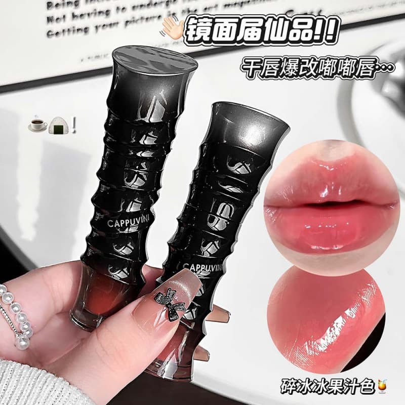 CAPPUVINI crystal clear glass lip glaze pure silky color water gloss glass lip cross-border makeup lipstick