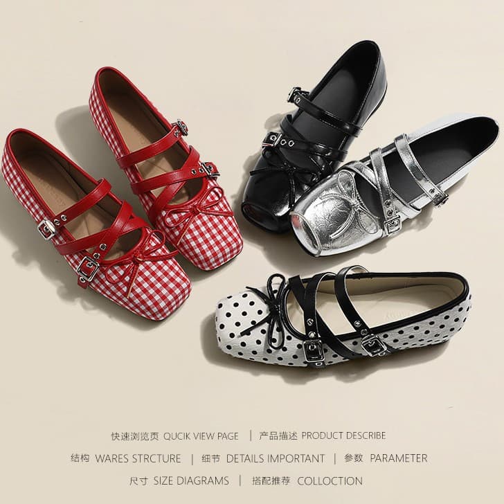 Spring Dopamine~Polka Dot Ballet Mary Jane Shoes for Women 2026 New Model Lightweight Soft Sole Leather Loafers