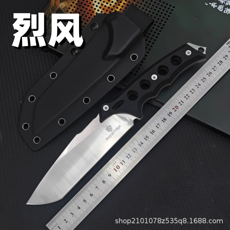 Cross-border e-commerce self-defense portable camping portable sharp integrated keel camping outdoor knife field tactical straight knife