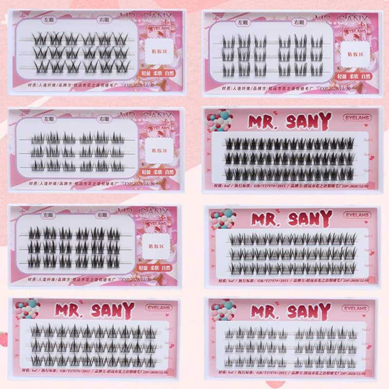 Lazy Three-Part Series Sunflower Pure Desire Little Devil White Moon Light Fairy Individual Cluster Rolled Simulation False Eyelashes
