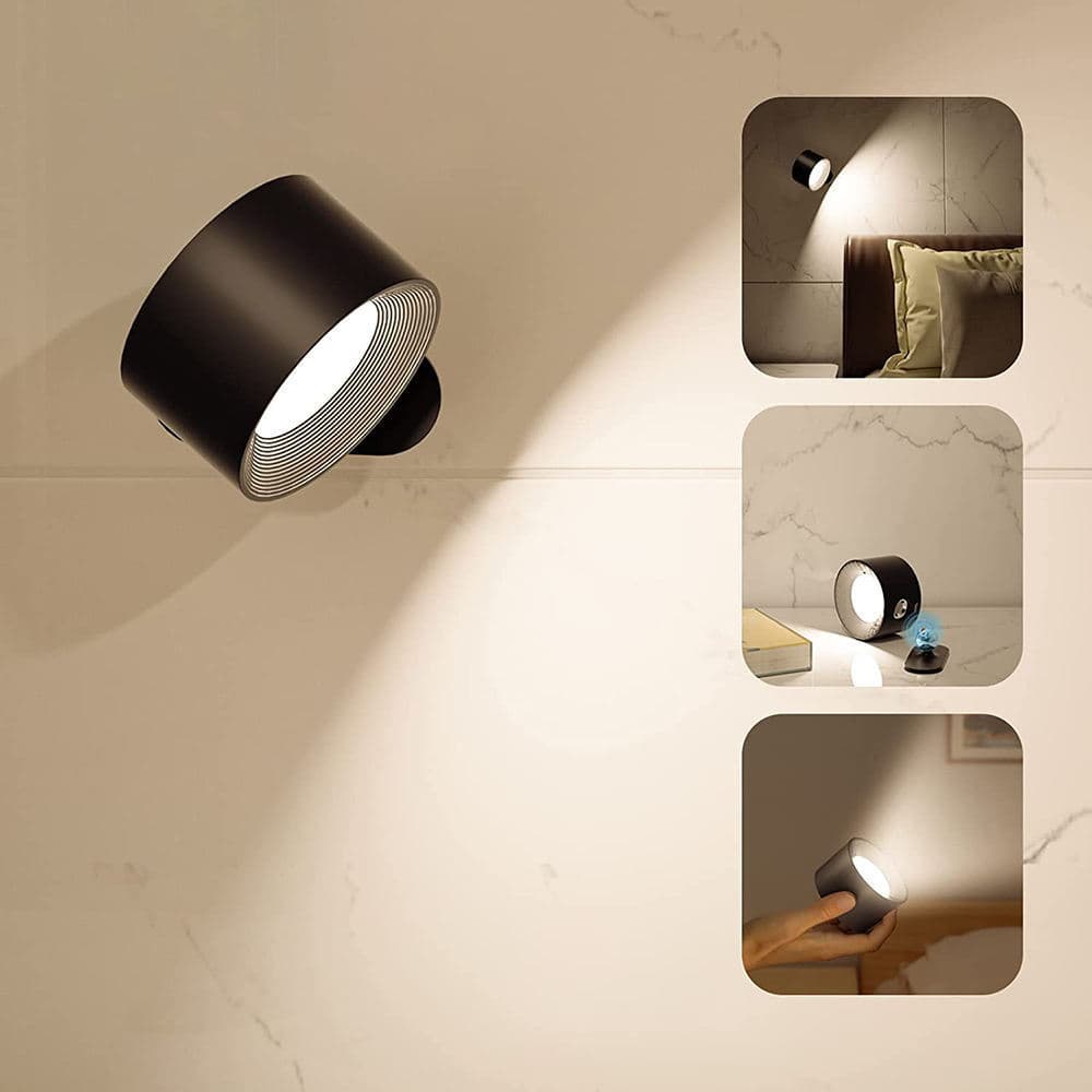 USB Rechargeable Wall Light, LED Bedside Reading Lamp, Portable Touch-Adjustable Night Light, Magnetic Cabinet Light