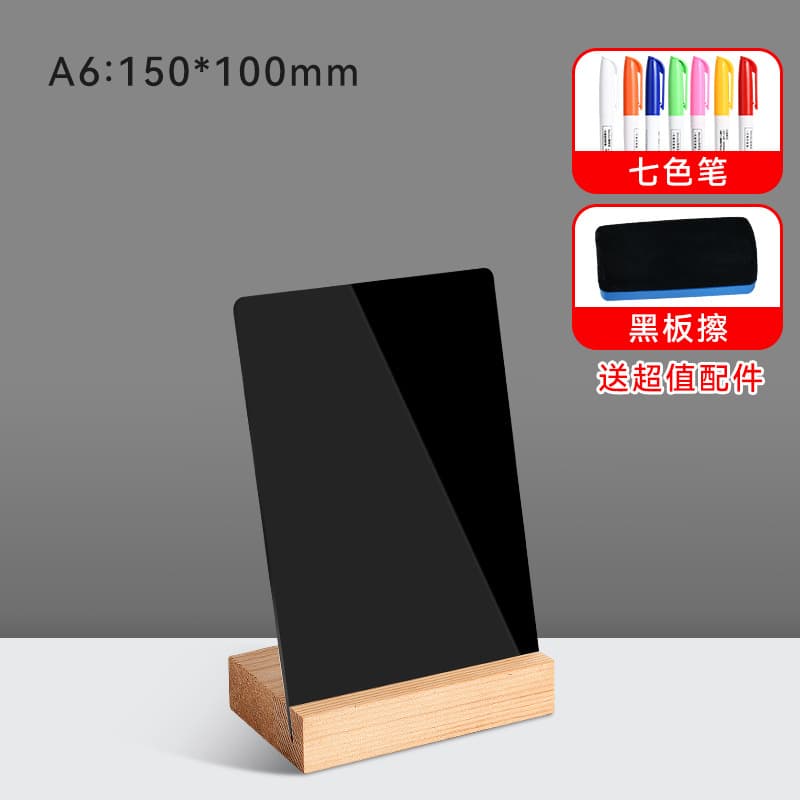 A4 Small Blackboard Handwritten Signboard, Reusable DIY Creative Hand-Drawn Menu Stand, Shop Price List Table Card