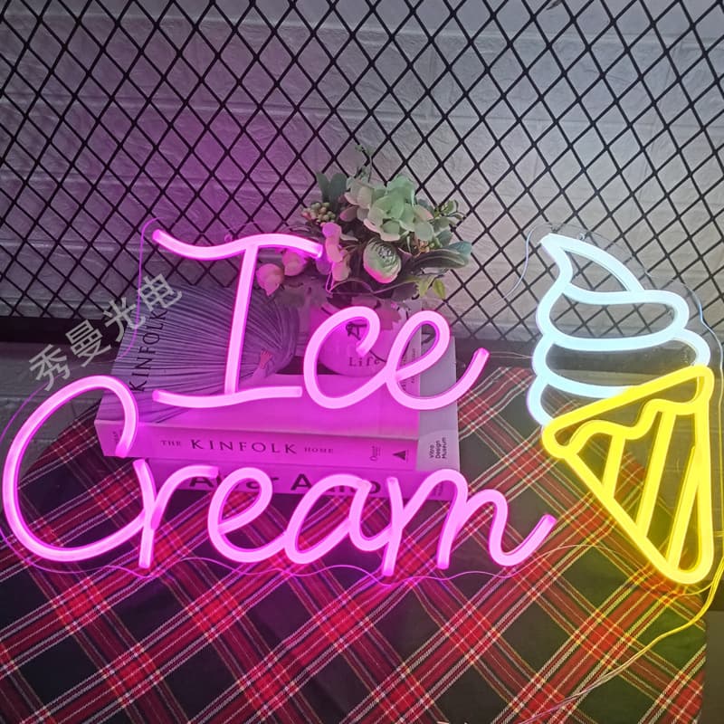 Ice Cream Neon Sign Cold Drink Night Market Viral Neon Sign ICE CREAM NEON SIGN