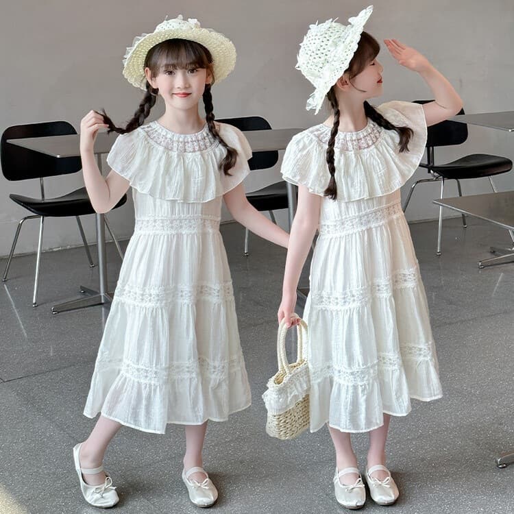 Girls' Big Kids Dress Summer 2026 New Children's Teen Korean Style Little Girls Trendy Princess Skirt Children's Summer Style